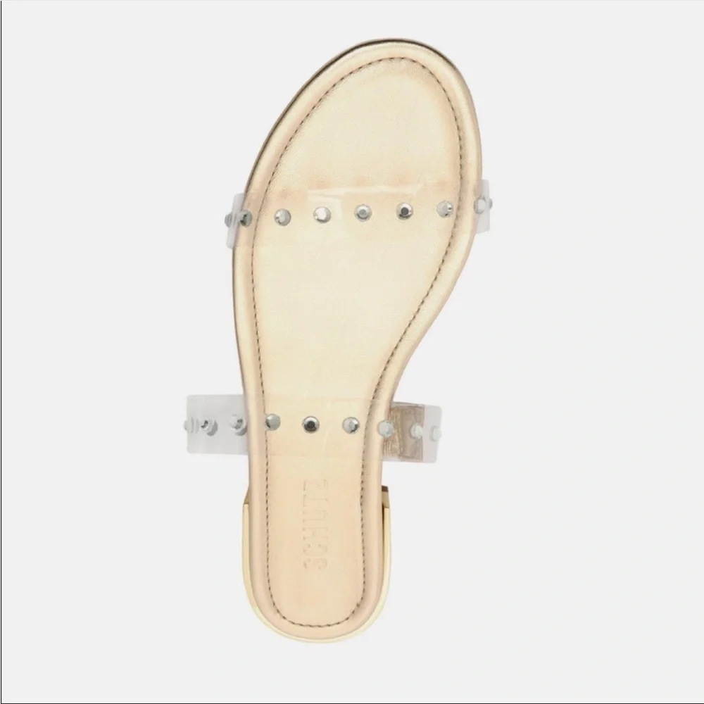 SCHUTZ Arielle Clear Slide‎ Sandal Gold